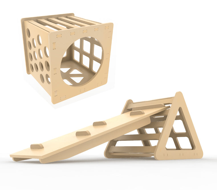 Combo Triangulo Cubo Pikler con Rampa 2 en 1