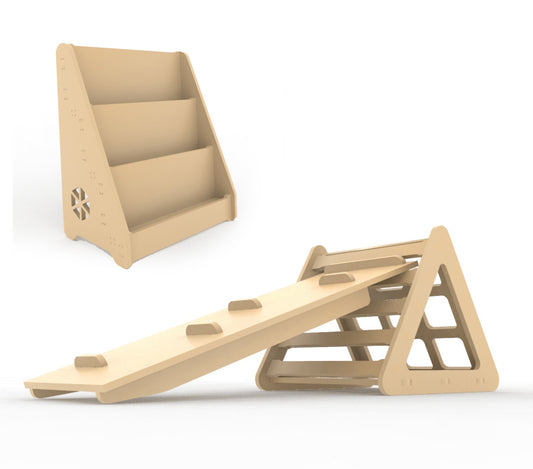 Combo Triangulo y Librero Montessori Pikler