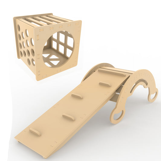 Combo Balancin Cubo Pikler con Rampa 2 en 1