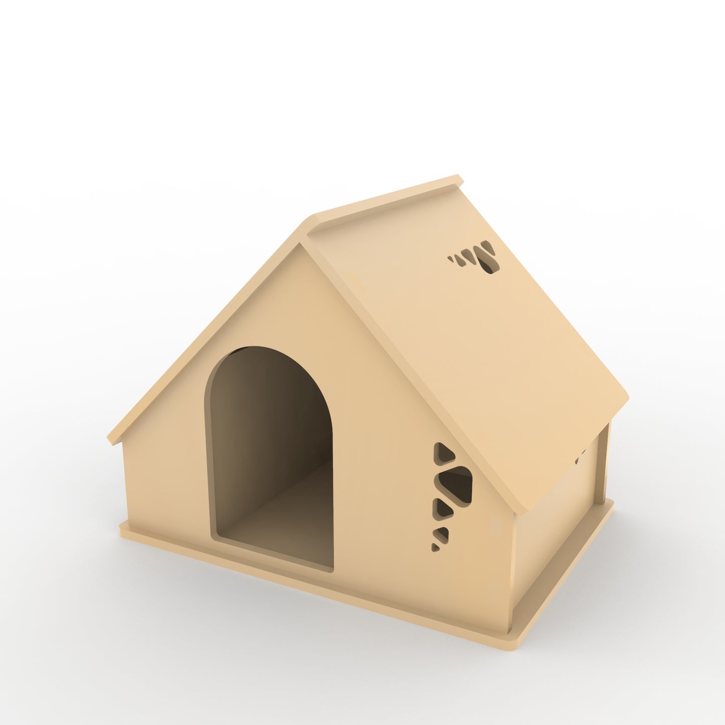 Casa perro con comedero lateral