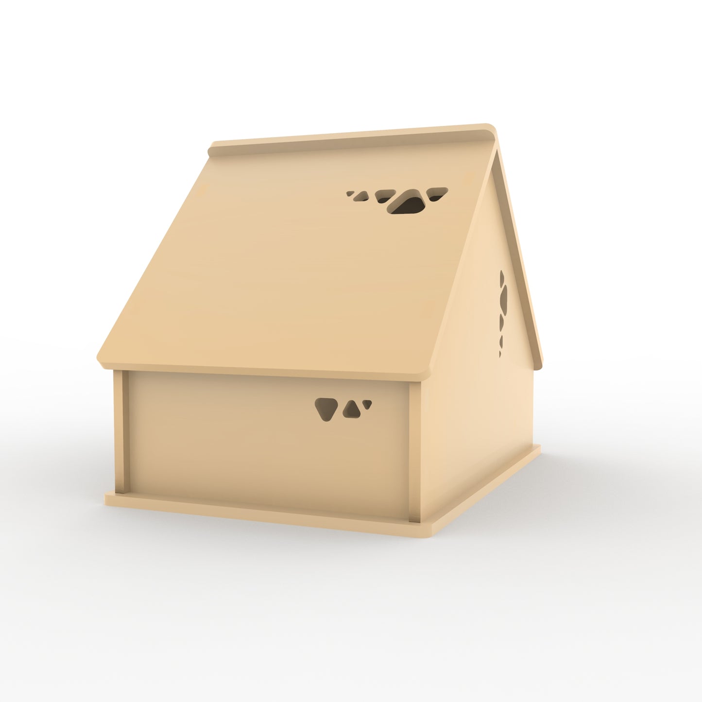 Casa perro con comedero lateral