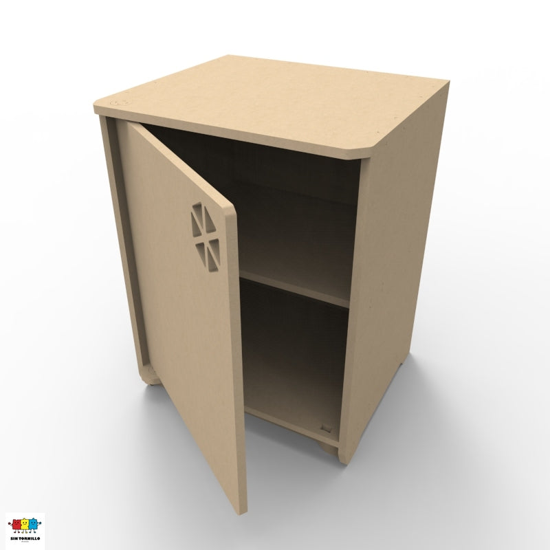 Gabinete y caja de juguetes