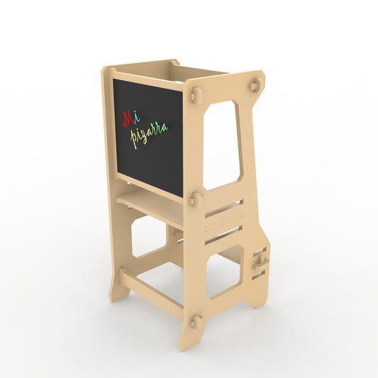 Torre de Aprendizaje Montessori con Pizarra